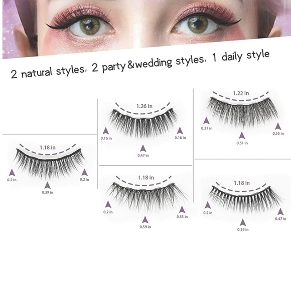 Magnetic Eyelashes (5) & Magnetic Eyeliner Set - Picture 2 of 5